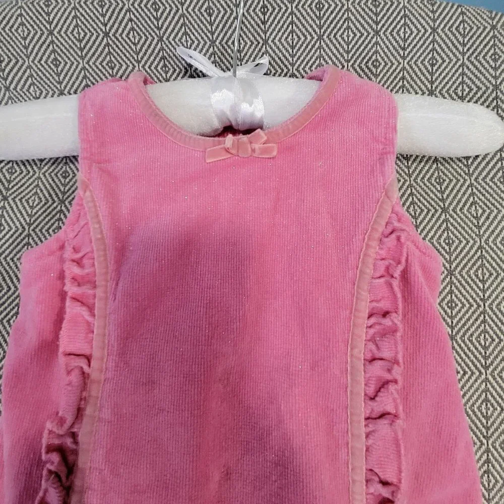 Vintage The Children's Place Stretch Sparkly Pink Corduroy Dress Size 3T